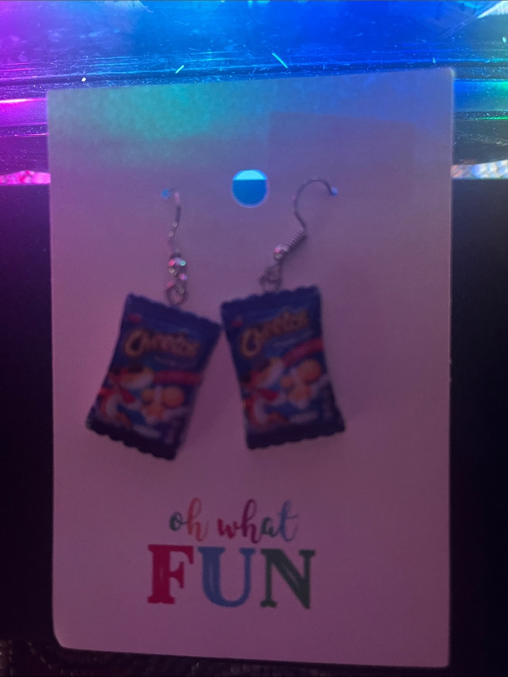 Novelty Blue Cereal Box Kids Earrings - Oh What Fun